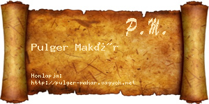 Pulger Makár névjegykártya